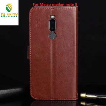 

10pcs/lot For Meizu Meilan note 8 Crazy Horse Lines Leather Case Stand Wallet Cover With Card Slots For Meizu Meilan X8 6T