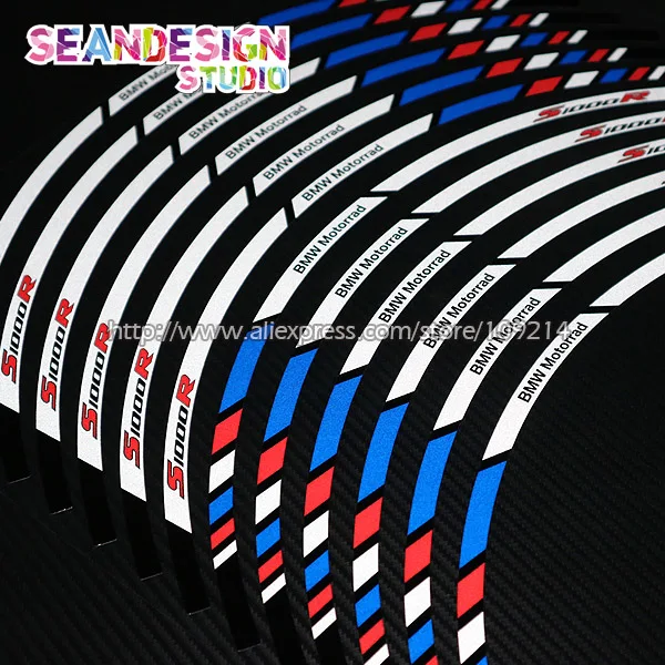 

For BMW S1000RR S1000R Motorcycle Wheel Sticker Decal Reflective Rim Bike Suitable
