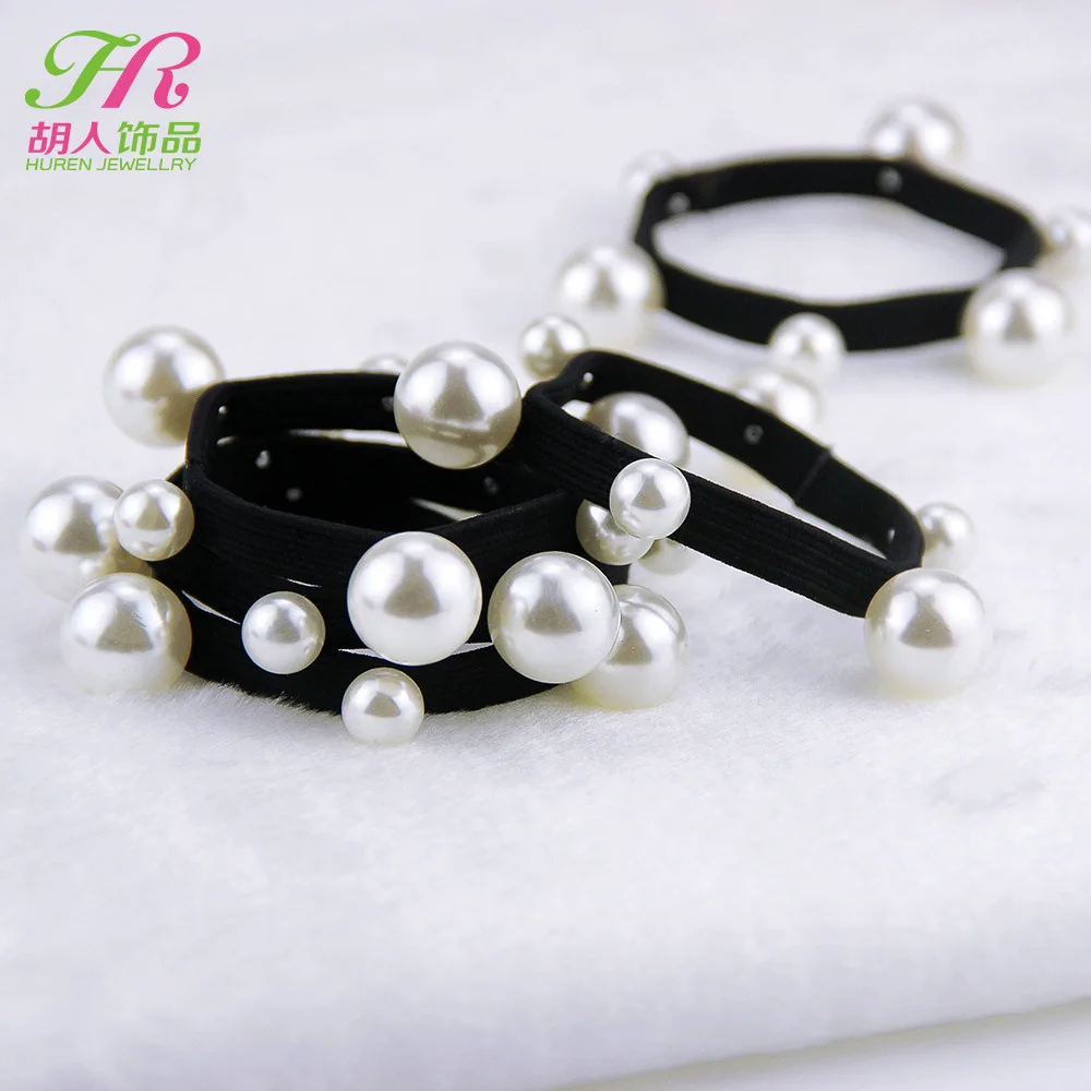 

Hair Holders High Quality Rubber Bands Elastics Imitation pearls Hair Accessories Girl Tie Gum haar headwear pearl hairband