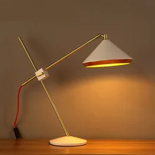 A1 Американский настольные лампы Модные Ретро Белый Черный спальня ночники исследование железная творчества Регулируемый глаз лампа FG360