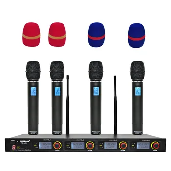 

Freeboss 4 Way 4 Channels 4 Metal Handhelds for Karaoke KTV Party Dynamic Mic Church Microphone UHF Wireless Microphone