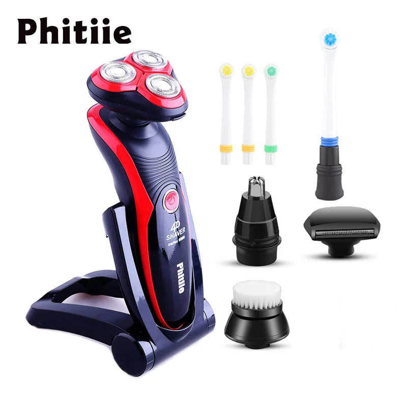 

Phitiie 3D Men's Floating Rotary Electric Shaver Beard Trimmer Rechargeable Razor for Men Shaving Machine Barbeador toothbrush