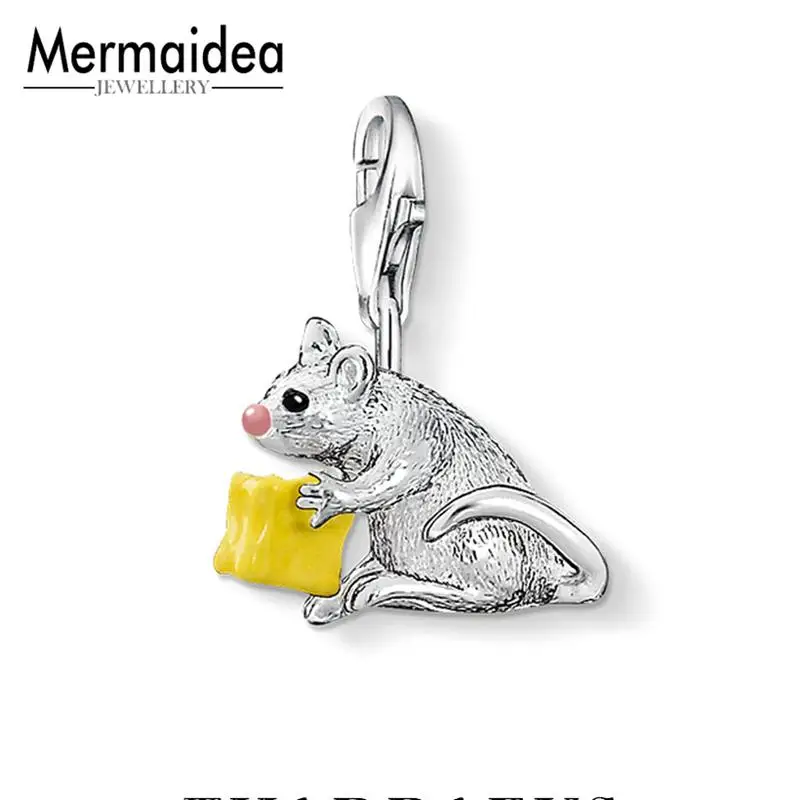 

Mouse Cheese Charms Pendant Fit Bracelet European Style 925 Sterling Silver Fashion Jewelry Club for Women and Men
