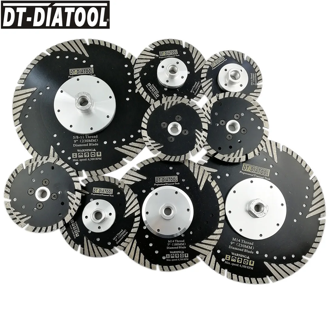 1pc Hot Pressed Diamond Turbo Blade with Slant Protection Teeth Cutting Disc for Stone Construction Material Concrete Dia 4