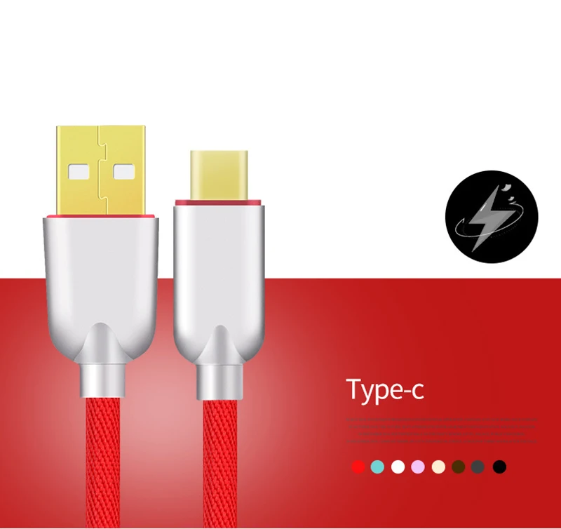Thbelieve 5V 2A USBC Cables 1M Briaded Charge Cable For Huawei USB-C To USB Data Sync Charge Cords For Xiaomi USB Type C Line (13)