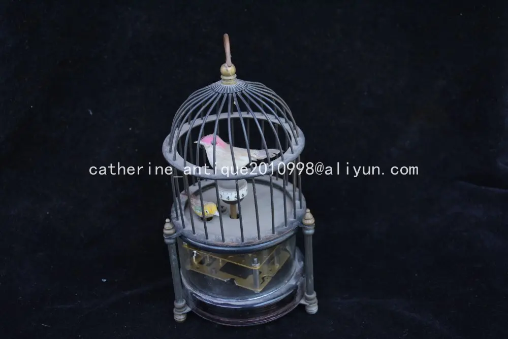 

Rare Old Qing Dynasty royal clock \ mechanical watch, copper carved birdcage, can work,,#03,Free shipping