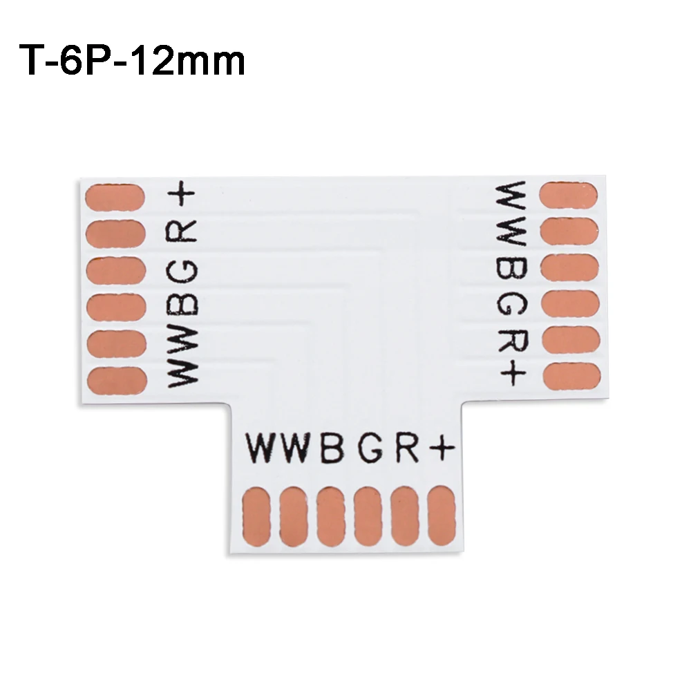 5 шт. L T X форма RGB RGBWW светодиодные полосы угловой разъем 8 мм 10 мм 12 мм 2pin 3Pin 4pin 5pin 6Pin Одноцветный RGB RGBW печатная плата Горячая - Цвет: T-6P-12MM