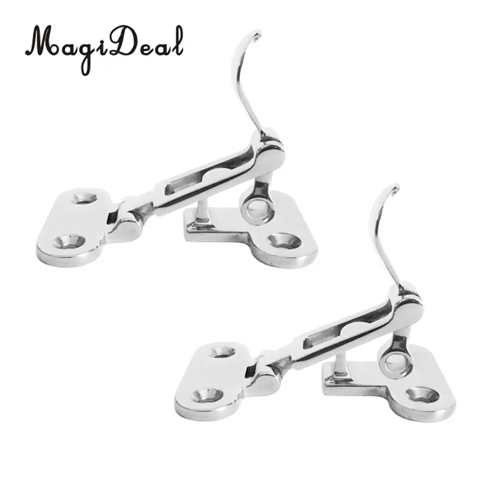 MagiDeal New Hot Sale 2Pcs Stainless Steel Marine Boat Anti-Rattle Latch Fastener Clamp for Locker Yacht Door Application Silver