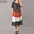 31% off! ZANZEA Women Vintage Print Dress 2016 Summer Ladies O Neck Short Sleeve Splice Casual Loose Dress Mid-Calf Vestidos Plus Size Save 4.56 on ZANZEA Women Vintage Print Dress 2016 Summer Ladies O Neck Short Sleeve Splice Casual Loose Dress Mid-Calf Vestidos Plus Size