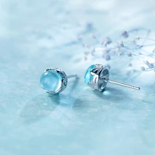 MloveAcc, Новое поступление, 925 пробы, серебро, Русалка, пузыри, слезы, серьги-гвоздики для женщин, модный светильник, голубые серьги с кристаллами