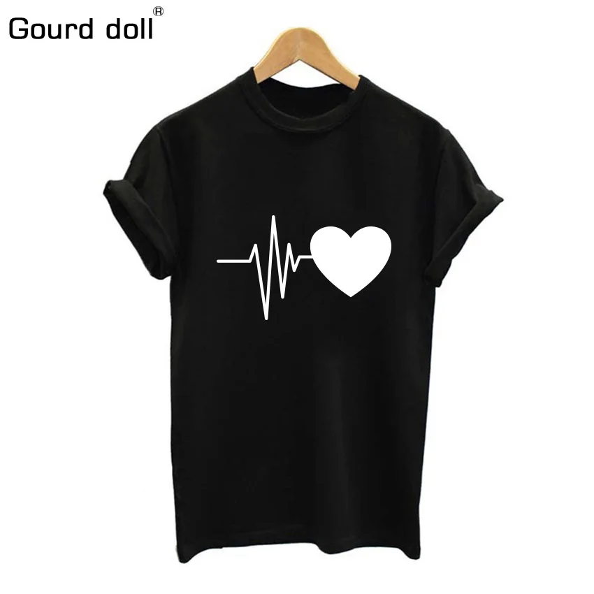 القرع دمية 2018 القطن الحب طباعة T قميص للمرأة تيشيرت صيفي عارضة متعدد الألوان نمط مضحك قميص السيدات الأعلى المحملة الأزياء
