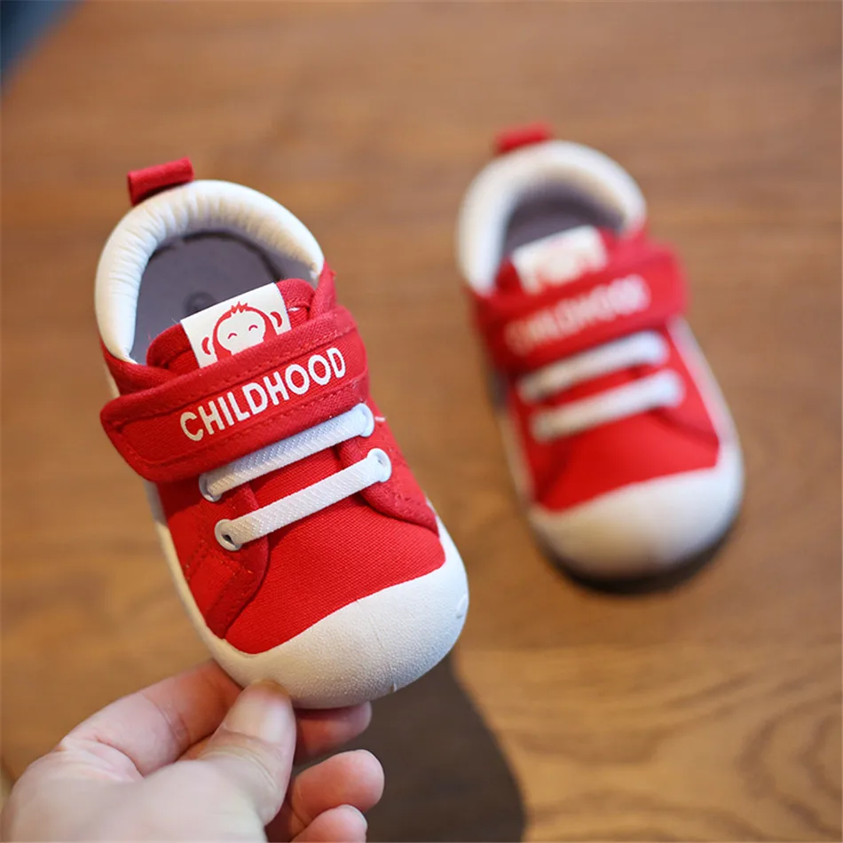 Осенняя обувь для младенцев Повседневная парусиновая обувь для мальчиков и девочек Удобная нескользящая обувь для малышей