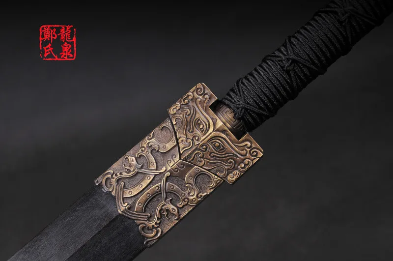 Холодная сталь Китайский Han Dynastic прямой меч античная бронза ручной металл ремесло из розового дерева ножны острота поставка