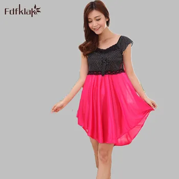 

Fdfklak Summer Women Sleepwear Sexy Sleep Nighties Short Underwear Nightgowns Female Indoor Clothing Ladies Nightshirts E0878