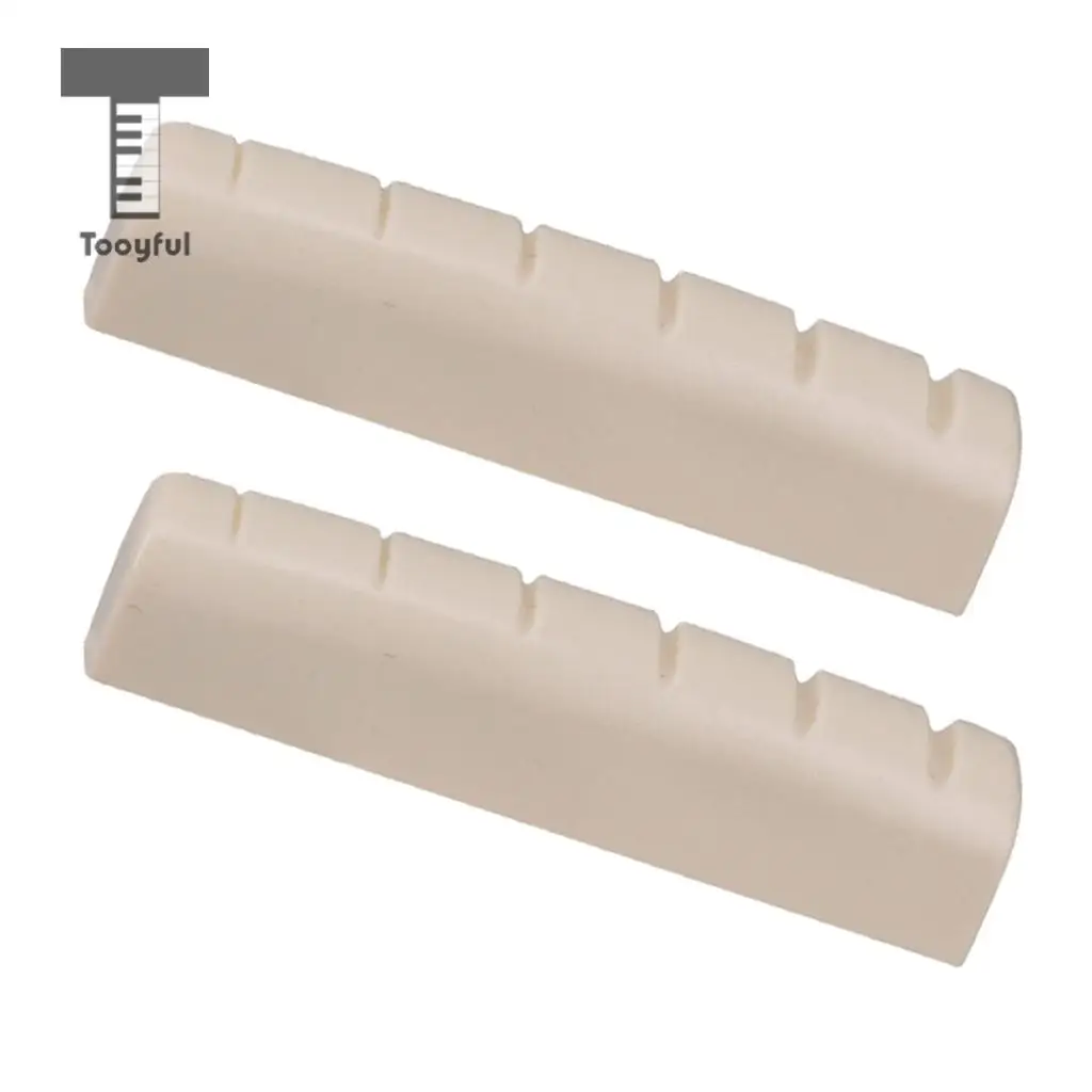 2 Pieces Left Handed Acoustic Guitar Nut Slotted for Guitar Parts Accessories 44x6x9.8-9mm