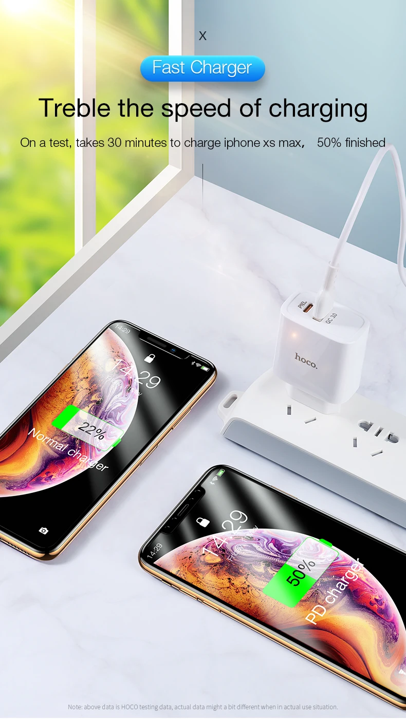 HOCO 18 Вт usb type C PD зарядное устройство для iPhone 11 Pro XR XS Max Quick Charge 4,0 3,0 быстрое USB зарядное устройство для samsung Xiaomi QC3.0 QC4.0