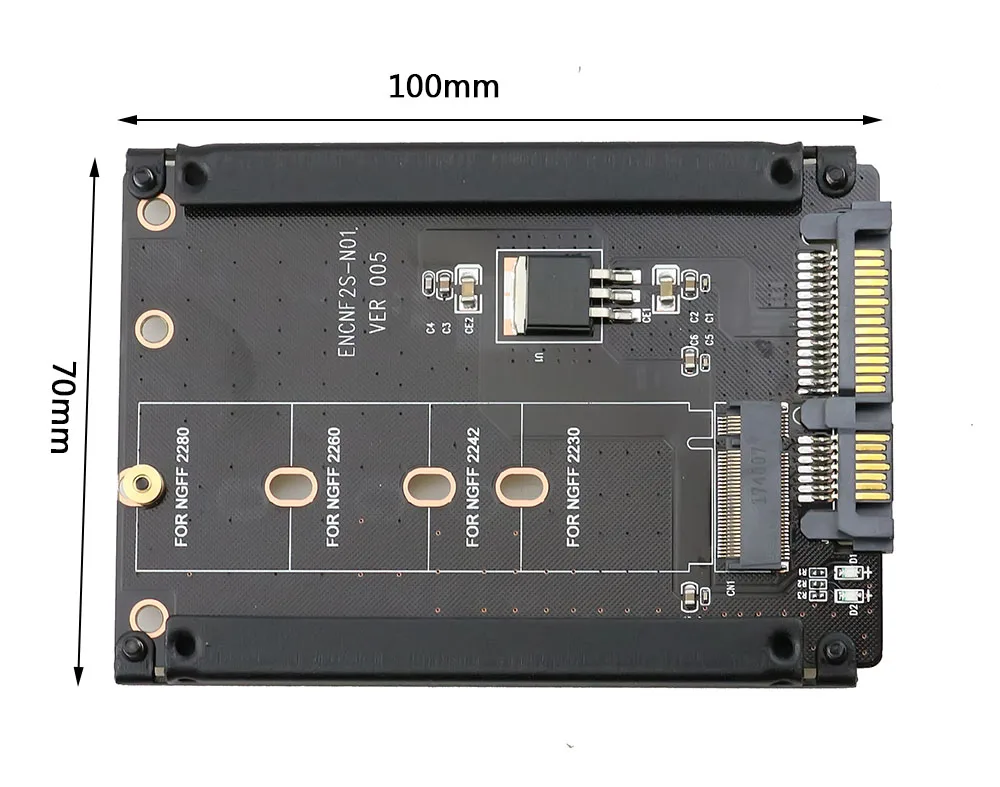 Металлический корпус B + M ключ M.2 NGFF SSD на 2,5 SATA 6 ГБ/сек. адаптера с корпус гнездо M2 NGFF адаптер с 5 винт