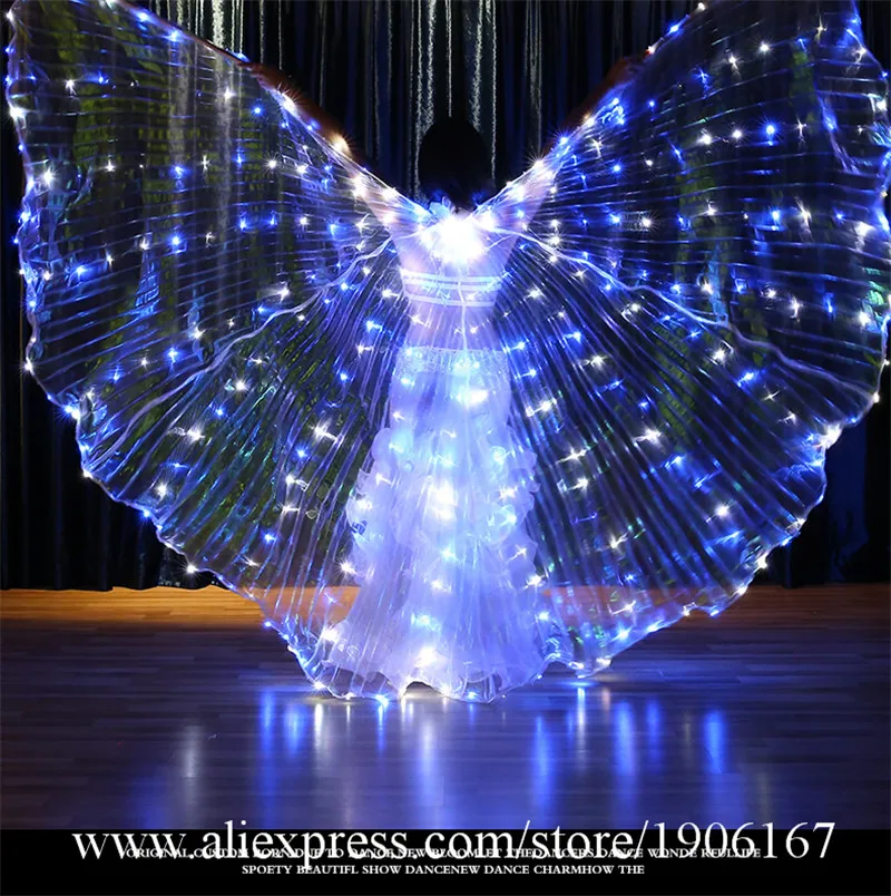 Bellydance colorful led light wings perform dress wings butterfly wears led costumes bar luminous cloak led4
