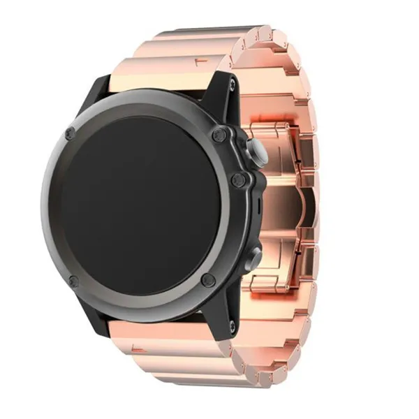 Металлический ремешок для часов из нержавеющей стали, наручные часы, спортивный браслет, ремешок для Garmin Fenix 3/HR, черный, серебристый