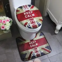Винтажный Британский коврик для унитаза с принтом stlyle Union Jack, коврик для сиденья, коврик для ног, нескользящий абсорбирующий коврик u-типа
