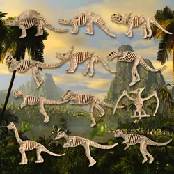 12 шт. в упаковке, детская ископаемый скелет динозавра кости черепа имитационная модель набор игрушек Мини фигурки "Мир Юрского периода"
