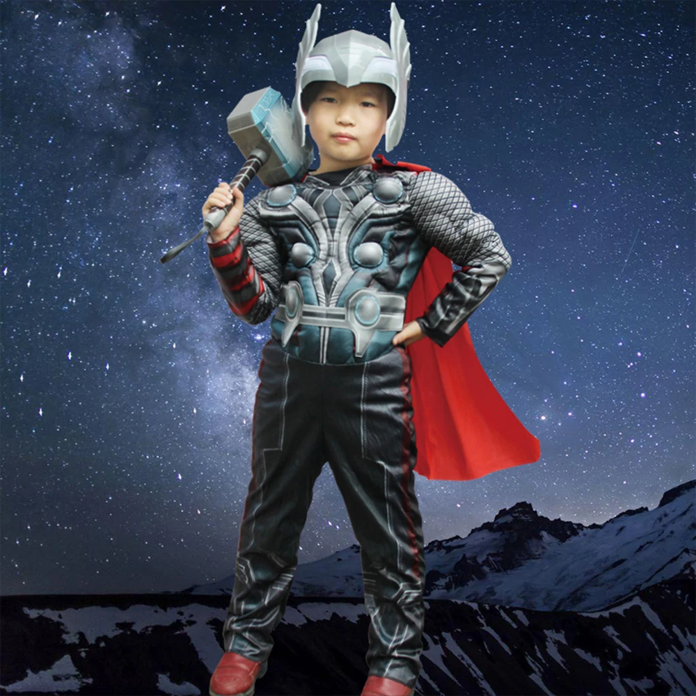 

FACTORY DIRECT SELLING THE AVENGERS THOR CLASSIC MUSCLE COSPLAY CHILD BOYS HALLOWEEN CARNIVAL COSTUMES KIDS FANTASIA DRESS