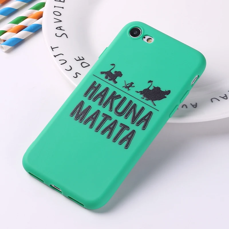 Для iPhone 11 Pro 6S 5S SE 8 8Plus X 7 7Plus XS Max мягкий силиконовый матовый чехол Fundas Coque Cover Lion King Pumba Hakuna Matata - Цвет: 5