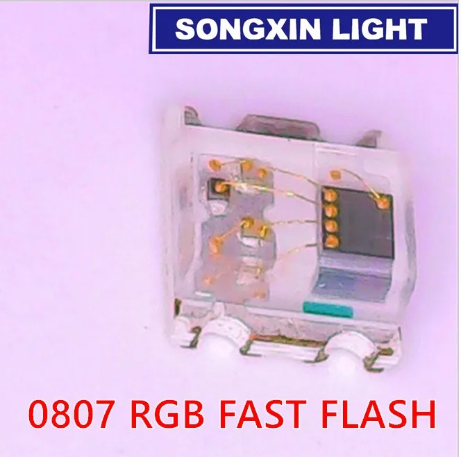 

100pcs Flashing LED SMD Diode 0805 RGB Diodo flash Alto Brilho Diod 0807 RGB Flash LED Color Changing fast flash Slow Flash