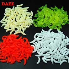 20pcs 2cm/0.4g Soft Fishing Lure Mealworms Worms Glow Silicone Fishy Fishing Bait DAZZ 50pcs lot 2cm lures soft bait 9 colors fishing lure soft fishing baits silicone bait worms fishing lure with hot lc004