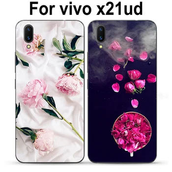 

2pcs For vivo X21ud case back cover Beautiful flowers Soft shell cases For vivo X21 ud cover vivoX21ud phone case fundas