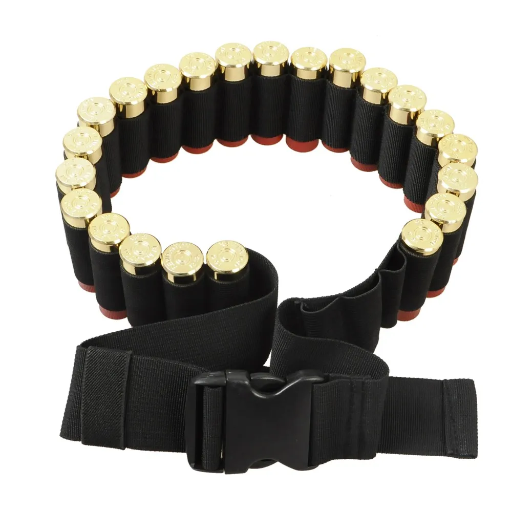 

Tactical 25 Buttstock Shotgun Shell Bandolier Belt 12/20 Gauge Ammo Holder Airsoft Hunting Paintball Bullet Cartridge Belt 140cm