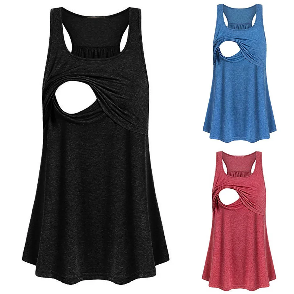 

Women Maternity Loose Comfy Pull-up Nursing Tank Tops Vest Breastfeeding Shirt