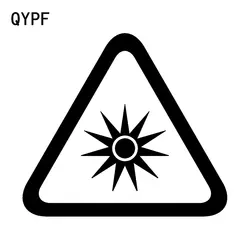 Qypf 14.8cm13.2cm Предупреждение Mark обратите внимание на излучения графические Стикеры черный/серебристый виниловые украшения s9-2348