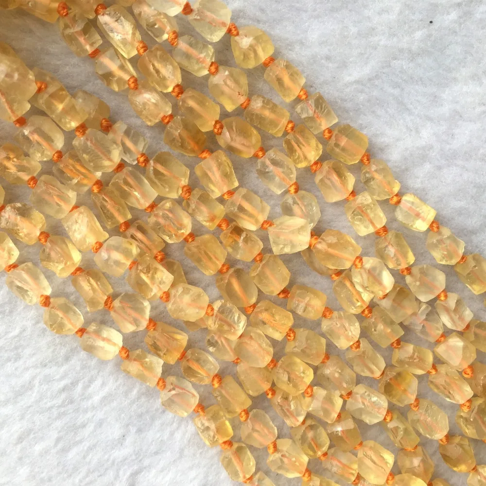 

Natural Genuine Yellow Quartz Crystal Citrine Hand Cut Nugget Free Form Loose Rough Matte Faceted Beads 6-8mm 05753