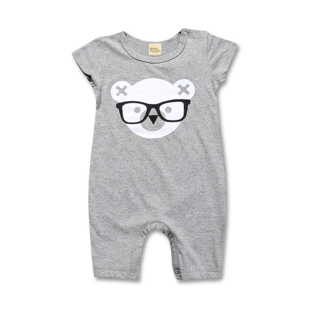 

Summer Cartoon Bear Boys Girls Clothes Newborn Infant Baby Overalls Babies Rompers Short Sleeve Jumpsuits Outfits Clothing