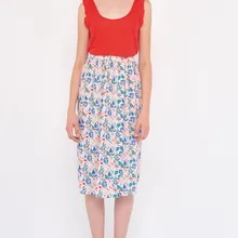Длинная юбка средней длины tangerine portofino юбка мягкая накидка из вискозы с принтом, эластичная юбка на талии спереди