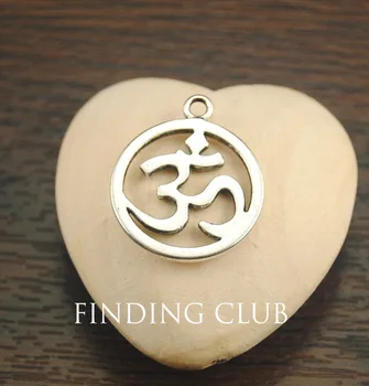 

30 pcs Silver Color Alloy Round OM/OHM/3D Sign charms Pendant Diy Jewelry Findings Accessories A1239
