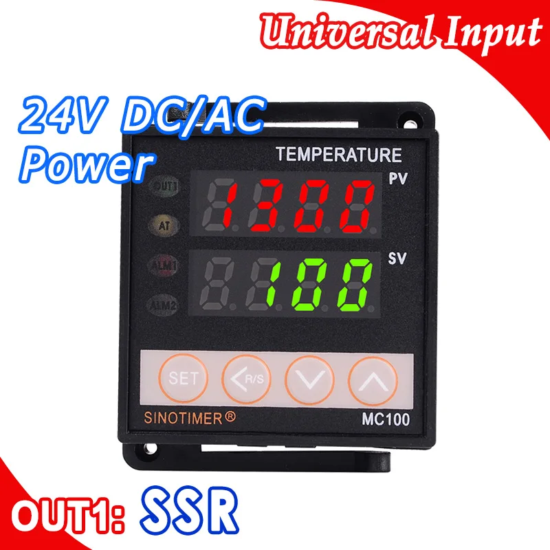 24v릴레이테스터기 PID 온도 컨트롤러 디지털 온도 조절기, 24V DC AC 출력, SSR 열전대 K 또는 J 센서 입력 전압