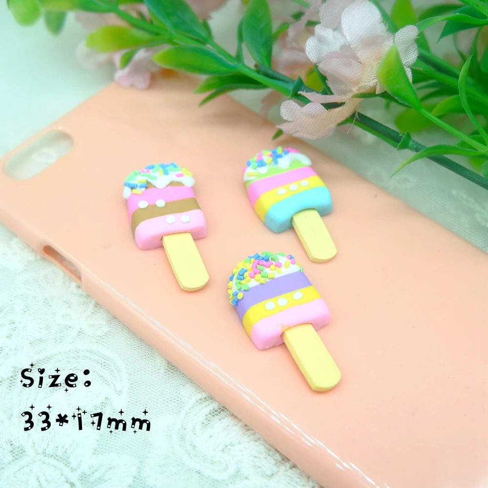 

Cute Ice Cream ,flatback cabochon for phone deco hair bow diy Scrapbook Embellishment