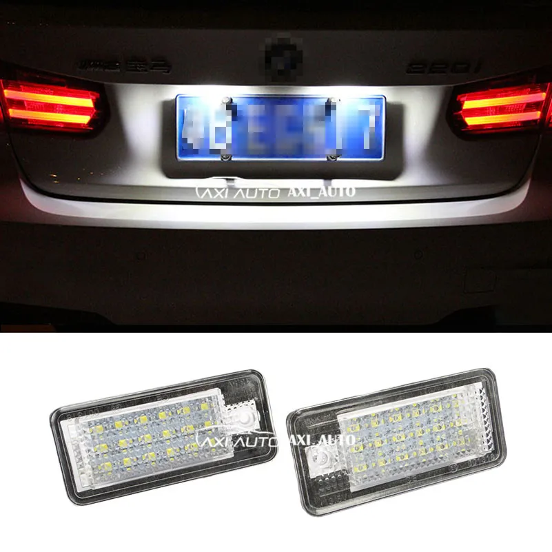 2PCS Error Free 18 LED Porcelain License Number Plate Lights Lamp Bulbs