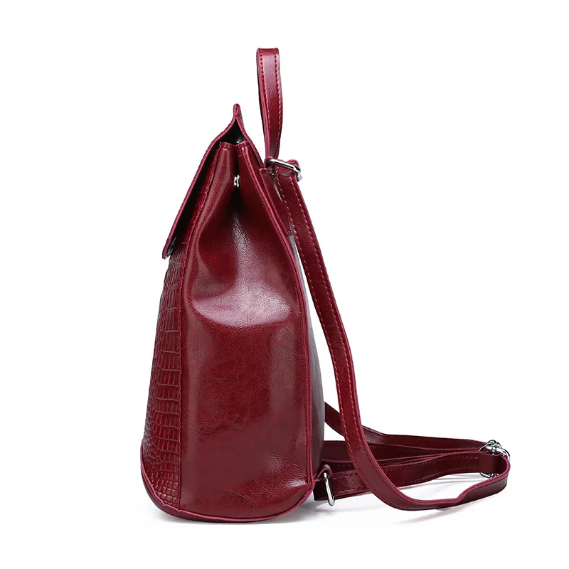 Ретро женский кожаный рюкзак повседневный черный рюкзак школьный рюкзак сумки для девочек-подростков многофункциональная сумка через плечо
