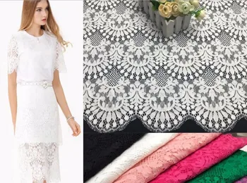 

140*110cm 7 Colors Hollow Flower Tassel Lace Cloth Guipure Lace Fabric For Apparel Sewing Wedding dress Diy Doll