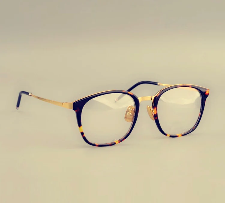 

Optical Metal Glasses Frame Men Retro Clear Myopia Prescription Eyewear Square Designer thom Eyeglasses Frame TB912 with box
