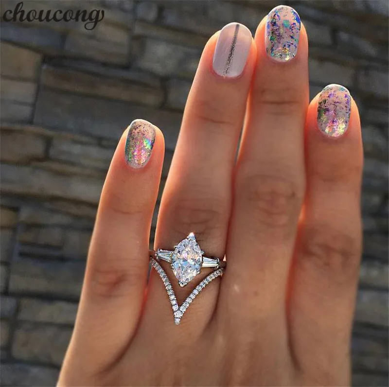 Кольцо обещание choucong из серебра 925 пробы с фианитом 3ct AAAAA | Украшения и аксессуары