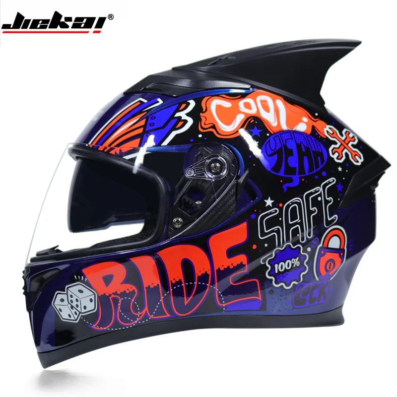 JIEKAI Полнолицевой мотоциклетный шлем сдвойные линзы рыцарские защитные колпачки защитные шестерни шлемы