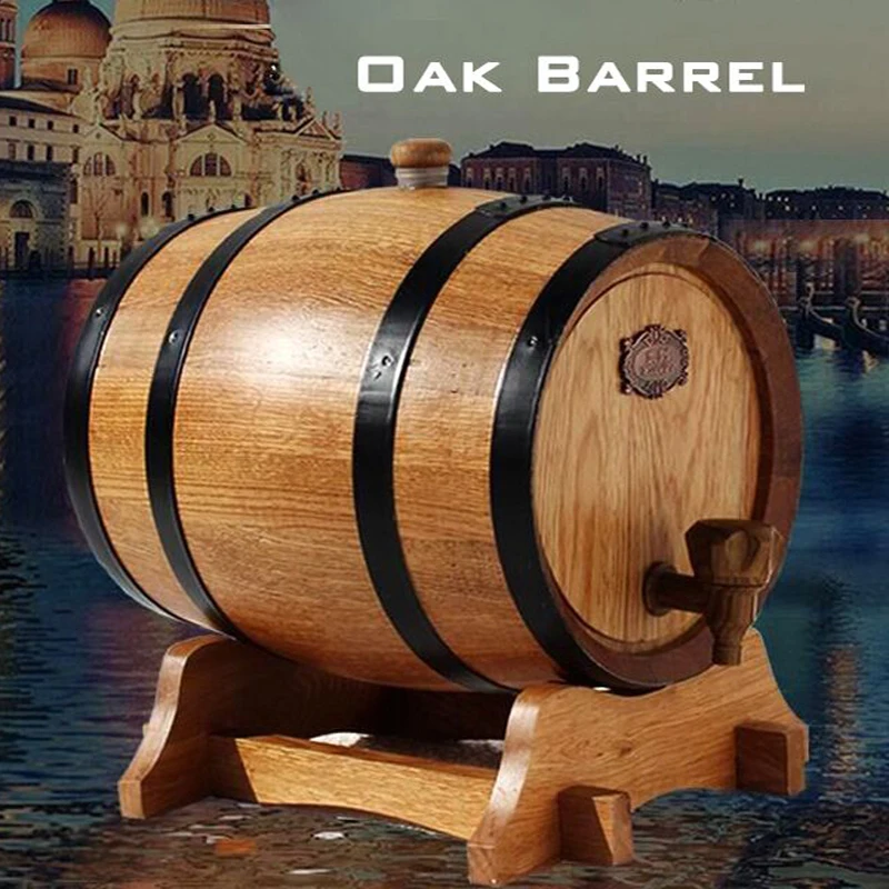 3L Oak Barrel Liquor Wine Bladder Chrismas Gift Bar Hotel Sets Wooden