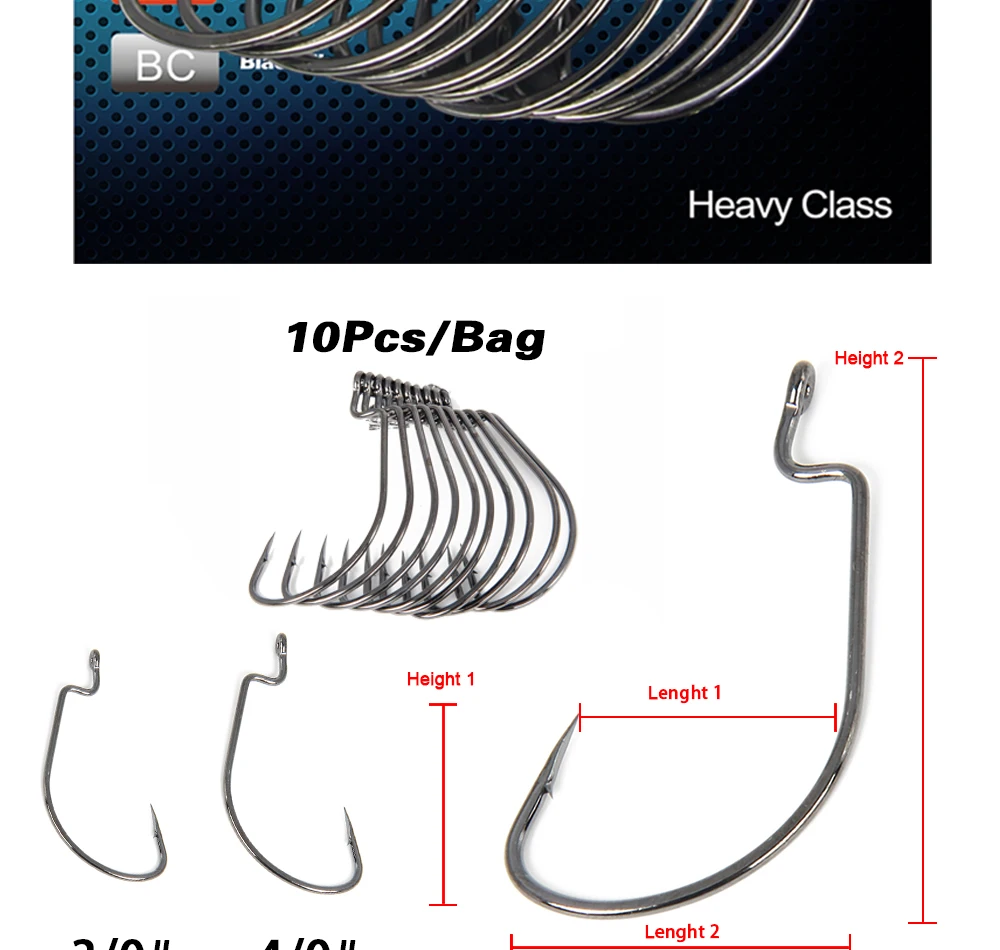 Рыболовная мечта 10 шт./лот крючки для Червяков Экстра широкий зазор колючий рыболовный крючок для мягкой приманки черный никель морские рыболовные снасти
