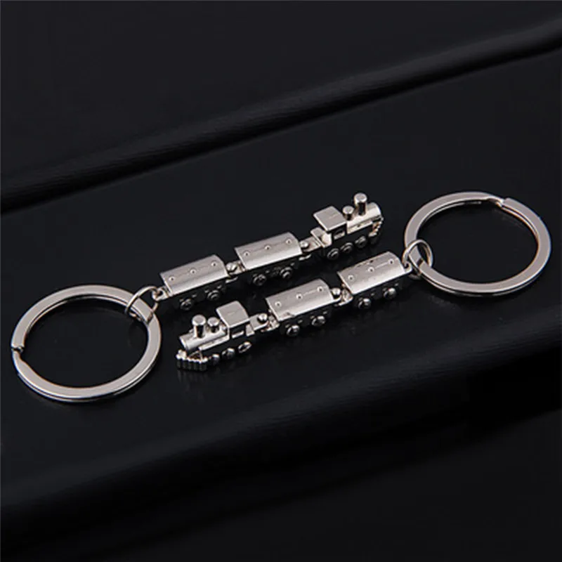 

Hot Silver Color Car Metal Keychain Men Women Key Chain Party Gift jewelry Small train Bag Charm Accessories key Ring