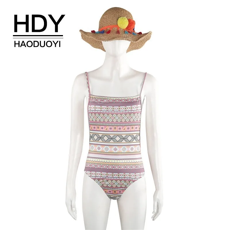 HDY Haoduoyi 2019 пляжный сексуальный с открытой спиной модный геометрический принт