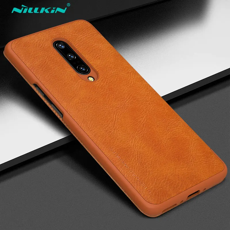 

Nillkin Qin Case for OnePlus 7 Pro Flip Cover Credit Card Holder Vintage Leather Case Mobile Phone Case for one Plus 7 pro
